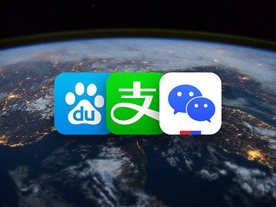 AliDu & WePay & BaiChat bat china icon magic ui