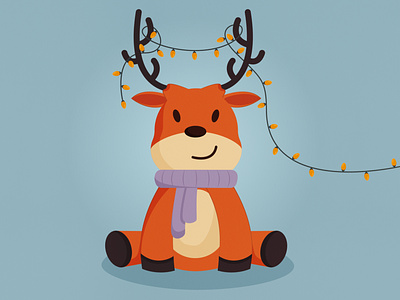 Chistmas deer character christmas flatdesign garland happy holidays illustration merry merry christmas reindeer rudolph santa scarf snow snowflake winter