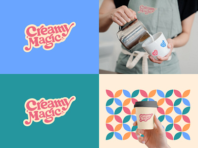 Creamy magic | Coffee House Identity coffee house coffee shop identity lettering logo logotype packaging retro
