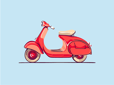 Vespa illustration scooter vespa