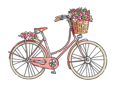 Spring Bike bicycle bike holland tulips