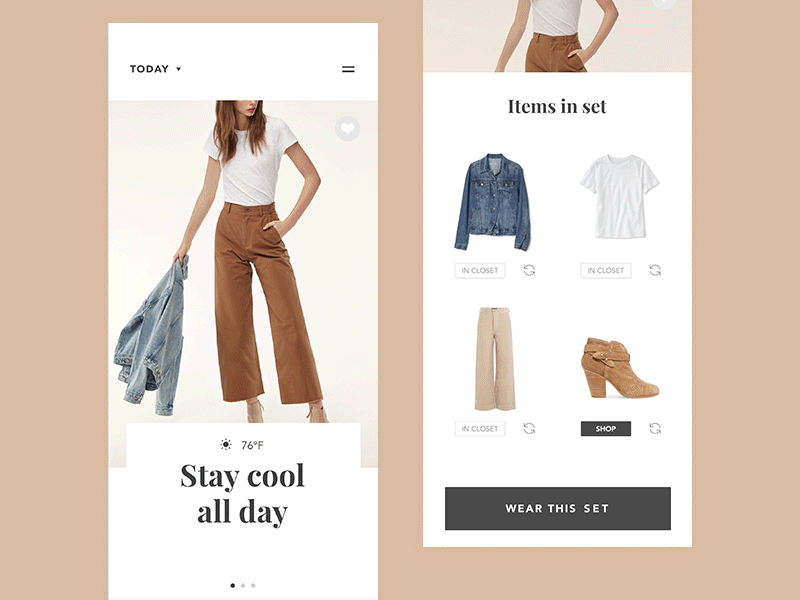 Outfit App Animation by Shihwen Wang on Dribbble