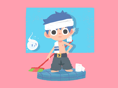 101 of me - Cleaner boy hello illustration