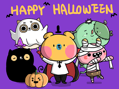 Happy Halloween ! animal halloween hello illustration vector