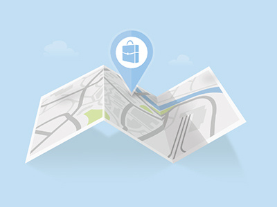 Map illustration landscape map pin work