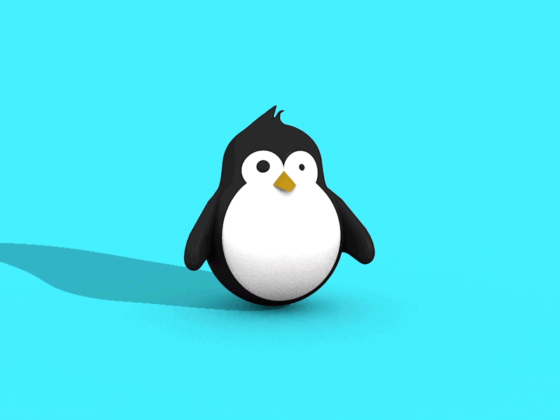 Penguin 3d animals animation flat fun illustration