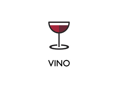 Vino glass design icon logo nice simple type wine