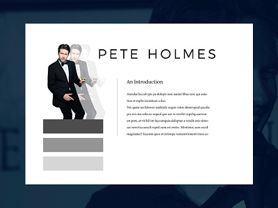 Pete Holmes Page branding clean comedy cover design landing page minimal pete holmes ux
