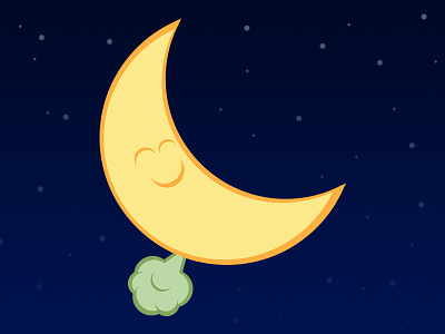 Night Fart fart illustration moon