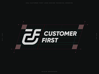 CUSTOMER FIRST logo technical drawing