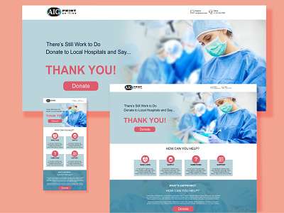 Heart Thank You Donation Landing Page Draft