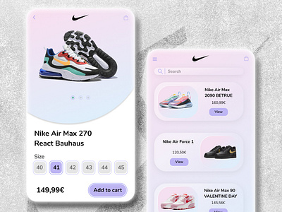 Ui shoes app design