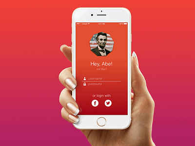 Login Screen abraham app development ios iphone lincoln ui ux