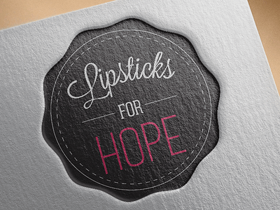 Lipsticks for Hope Logo antiques apparel badge design letterpress lipstick logo print