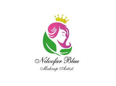 Niloofar Blue Logo artist blue branding design illustration khajeh logo makeup makeup artist sajjad sajjad khajeh typography