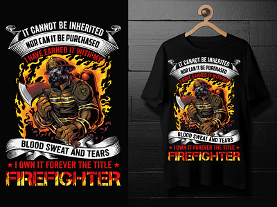 Firefighter vector t-shirt illustration design