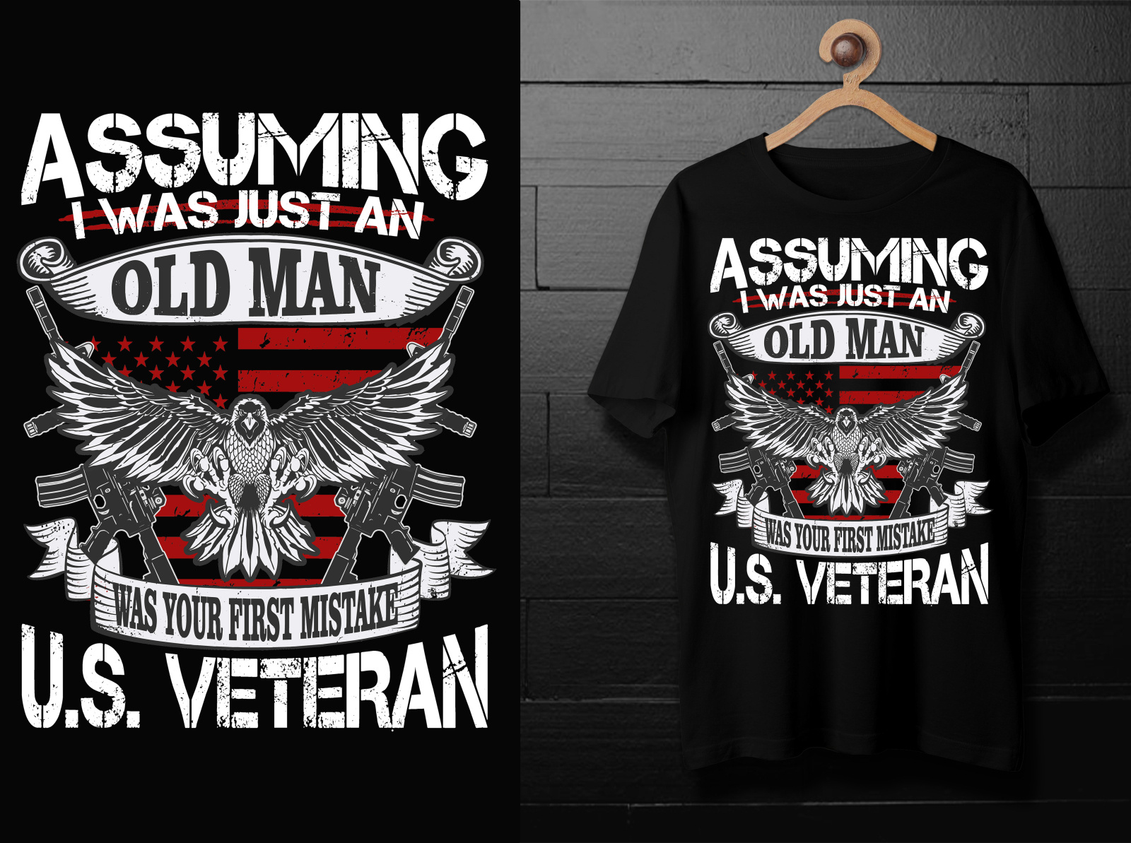 Veteran illustration T-Shirt design template for Veteran by Md ...