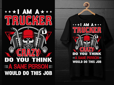 CRAZY TRUCKER T-SHIRT ado graphic design illustration t shirt vector t shirt