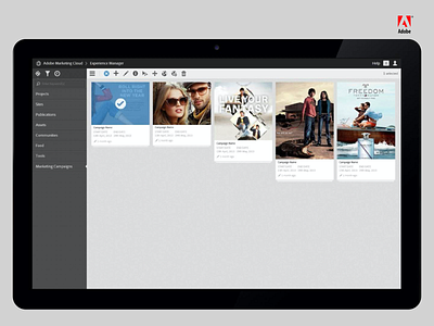 Adobe Marketing Cloud app design interaction design minimal motion design ui ux