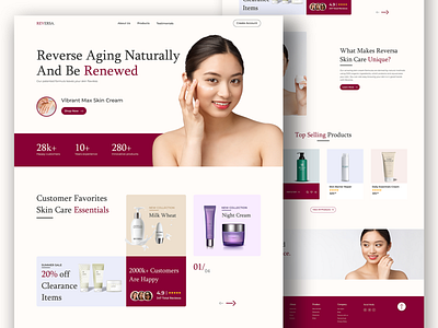 Reversa Skincare Landing Page - Concept beauty cosmetics design ecommerce homepage minimilistic mobile natural services shopify travel