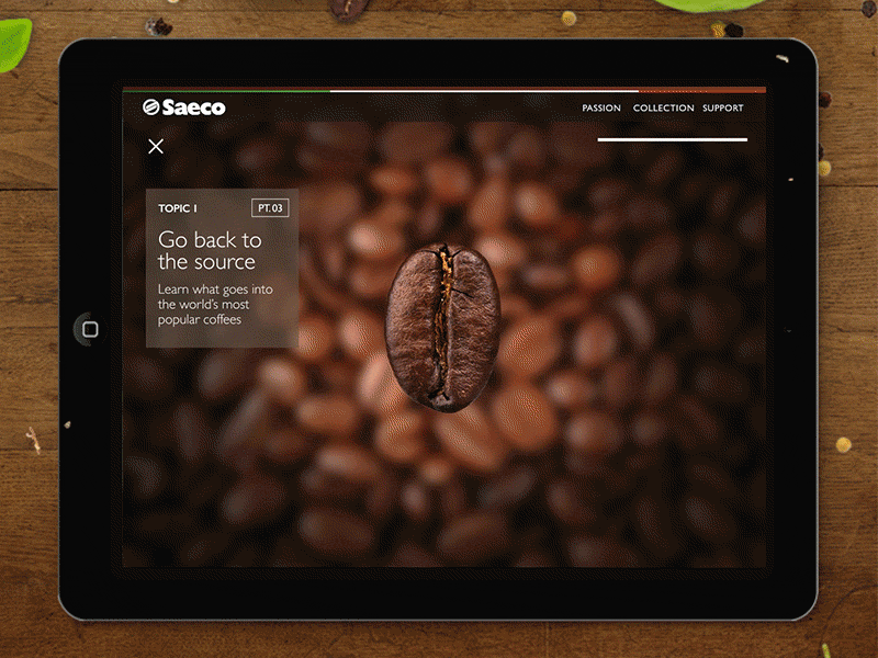 Saeco Beans coffee design interaction parallax scroll scrolling ui ux