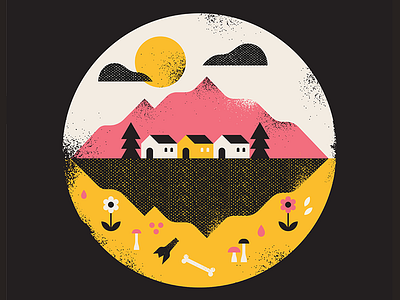Three's a crowd graphic home illustration mountain nature texture vector wilderness