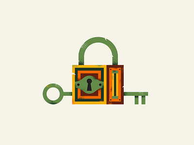 Lock create icon illustration key lock texture vector warm