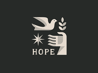 Hope Mark bird dove hand illustration logo mark minimal simple star type vector