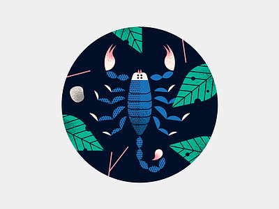 Scorpion illustration jungle leaves nature scorpion texture vector