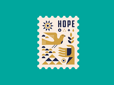 Hope Stamp artwork bird clean design hand illustration simple stamp vector