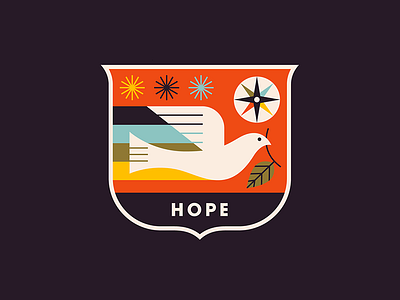 Hope Badge badge bird emblem hope leaf logo mark peace shield symbol