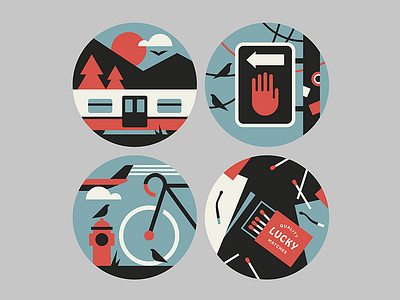 Here, There & Everywhere bicycle bike iconography icons matches road signage simple train transport