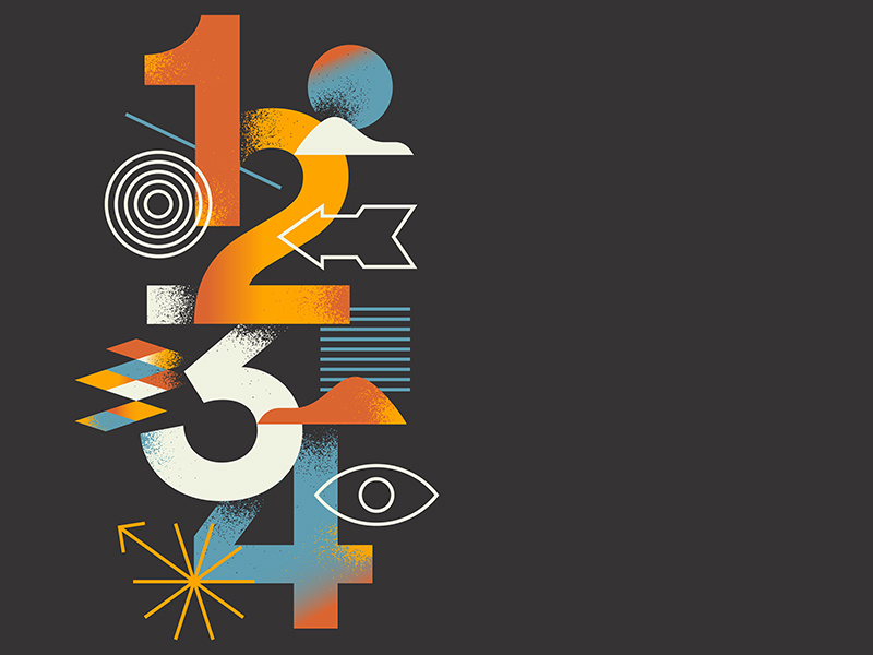 One 2 Four texture layout contents type iconography flat graphic icon simple vector design