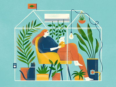 Home Efficiency design editorial design flat graphic home illustration nature plants simple texture