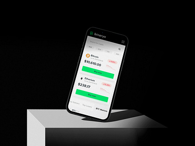 Cryptocurrency mobile UI
