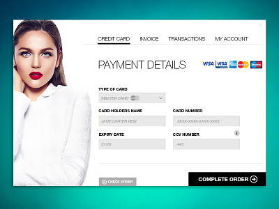 Day 004 - Credit Card Payment creditcard mastercard model payment ui ux webdesign