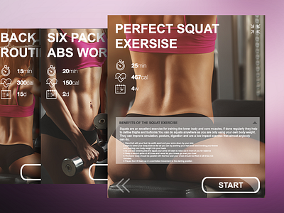 Day 008 Fitnes Card better clean design faster motion perspective sport ui ux webdesign workout