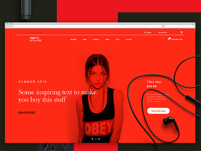 FREE UI Slider 4 Kit balck digital fashion model red responsive ui user center design ux web