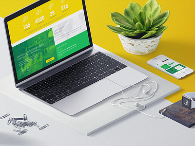 Corporate website in the making digital green krs new responsive ui user center design ux web yellow