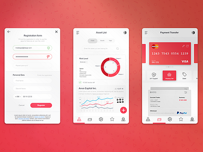 Finacial App for Avus Capital app digital financial krs mobile modern red ui user center design ux web
