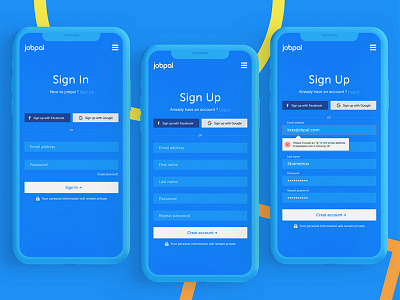 Mobile Sign In / Sign Up adobe xd blue chatbot e cars invision krsdesign log in sign in sing up ui uidesign ux