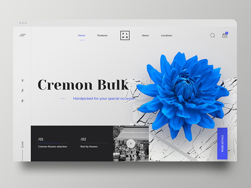 Header for flowers e-shop russia premium header flower adobe xd black invision krsdesign ui ux
