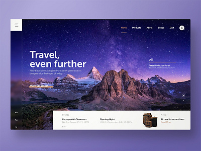 Traveler's website guide & shop adobe xd header hike invision krsdesign modern studio travel ui ux