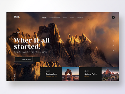 Traveler's website guide vol.2 adobe xd header hike invision krsdesign minimal modern studio travel ui ux