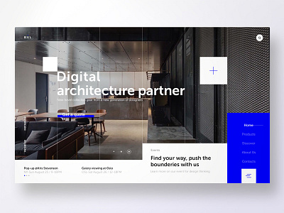 BLV - Architecture Studio adobe xd architect blue header invision krsdesign landing page studio ui ux