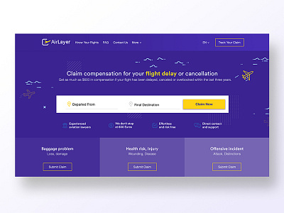 Flight compensation header adobe xd design digital header interface invision krs krsdesign ui uidesign user center design ux widget