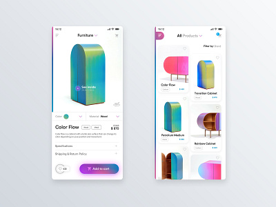 ✍ Furniture app product cards