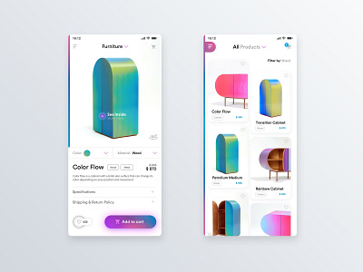 ✍ Furniture app product cards adobe xd digital interface invision krs krsdesign mobile app mobile app design product card ui uidesign user center design ux