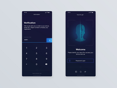 🚘 Carista app Face recognition adobe xd blue car app carista digital face id face recognition interface invision krs krsdesign mobile mobile app design ui uidesign user center design ux verification