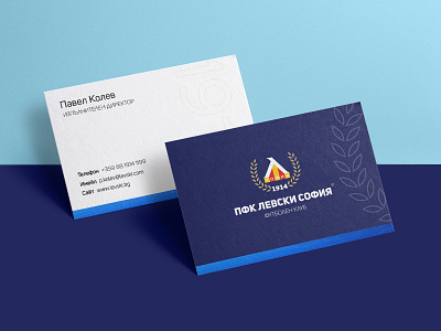 🔵 Levski Sofia - business cards blue branding busines card design football football club illustration krs krsdesign logo print sport sport branding typography vector